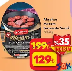 AKŞEKER MERAM FERMENTE SUCUK 250 G AKŞEKER MERAM FERMENTE SUCUK 250 G